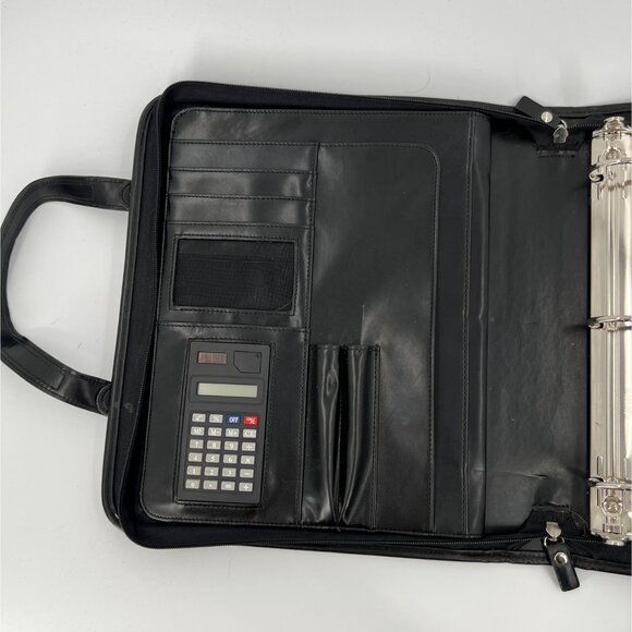 Franklin Covey Briefcase Style 3 Ring Binder with Calculator and Turnlock Pocket - Picture 3 of 6